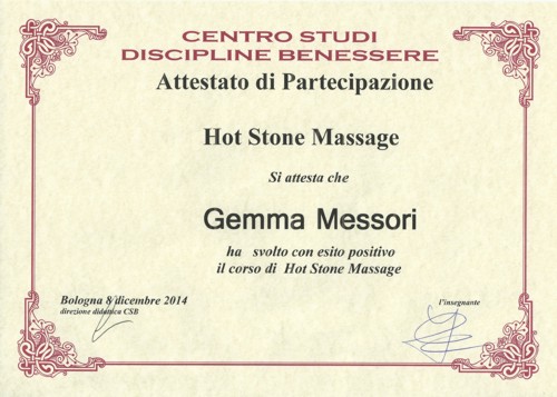 attestato 'Hot Stone'